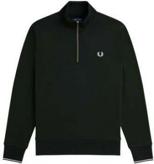 Mikiny Fred Perry  Half Zip Sweatshirt Night Green/Snow White