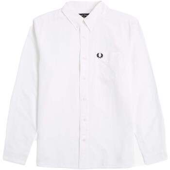 Košele s dlhým rukávom Fred Perry  Long Sleeve Oxford Shirt White