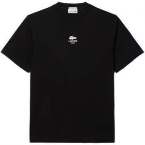 Tričká s krátkym rukávom Lacoste  Signature Small Crocodile Print Cotton T-Shirt Black