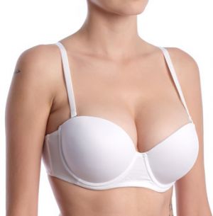 Čipkované podprsenky Lormar  PURA-BANDEAU-BLANCO