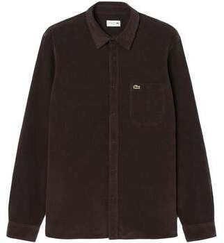 Košele s dlhým rukávom Lacoste  Lightweight Corduroy Shirt Brown