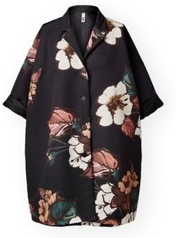 Kabáty Wendy Trendy  Coat 224216 - Black Floral