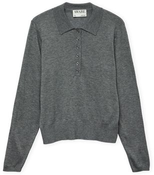 Polokošele s dlhým rukávom Aware  Noos Sikita Polo Shirt - Medium Grey Melange