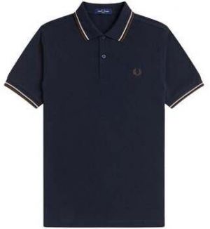 Polokošele s krátkym rukávom Fred Perry  Twin Tipped Polo Shirt Navy/Warm Oat/ Burnt Tobacco