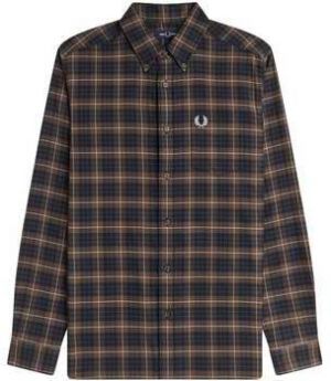 Košele s dlhým rukávom Fred Perry  Brushed Twill Tartan Shirt Burnt Tobacco