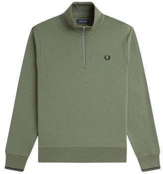 Mikiny Fred Perry  Half Zip Sweatshirt Laurel Wreath Green/Black