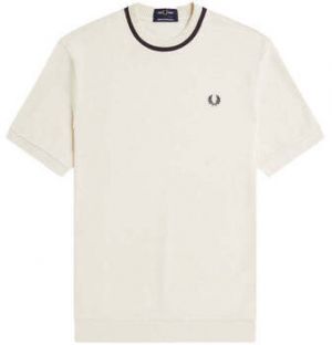Tričká s krátkym rukávom Fred Perry  Crew Neck Pique T-Shirt Ecru