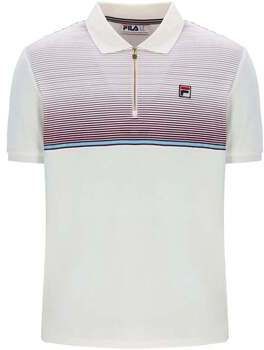 Polokošele s krátkym rukávom Fila  Paco Zip Stripe Velour Polo Shirt Gardenia/Fig/Milky Blue