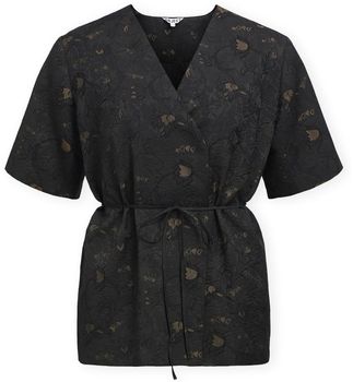 Blúzka Object  Top Lovia - Black/Seal Brown