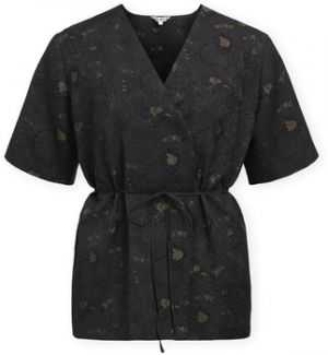 Blúzka Object  Top Lovia - Black/Seal Brown