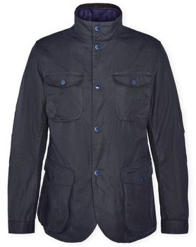 Kabáty Barbour  Ogston Waxed Cotton Jacket - Navy