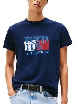 Tričká s krátkym rukávom Tommy Jeans  TJM SLIM RWB FLAG TEE EX