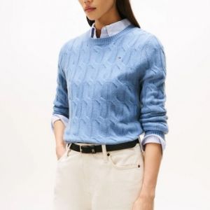 Svetre Tommy Hilfiger  SOFT WOOL CABLE C-NK LS