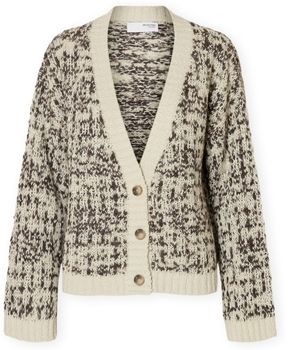 Vesty bez rukávov/Cardigany Selected  W Lindsay Cardigan - Birch/Delicious
