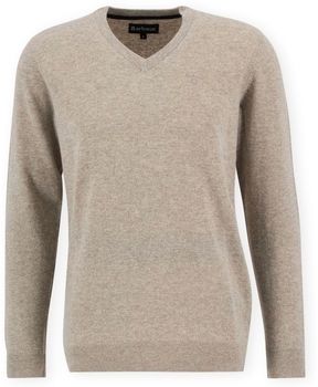 Svetre Barbour  Essential V-Neck Jumper - Washed Stone
