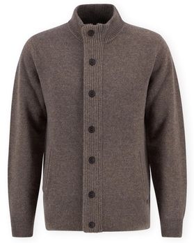 Vesty bez rukávov/Cardigany Barbour  Essential Elbow-Patch Cardigan - Dark Stone