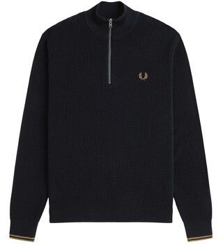 Mikiny Fred Perry  Fp Waffle Stitch Half Zip Jumper