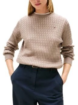 Mikiny Tommy Hilfiger  CO CABLE C-NK LS SWEATER