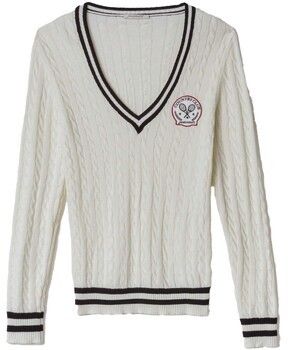 Svetre Hinnominate  Maglia Scollo A V Con Trecce E Patch Tennis