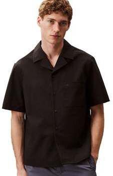 Košele s krátkym rukávom Calvin Klein Jeans  Classic Short Sleeve Beach Shirt Black