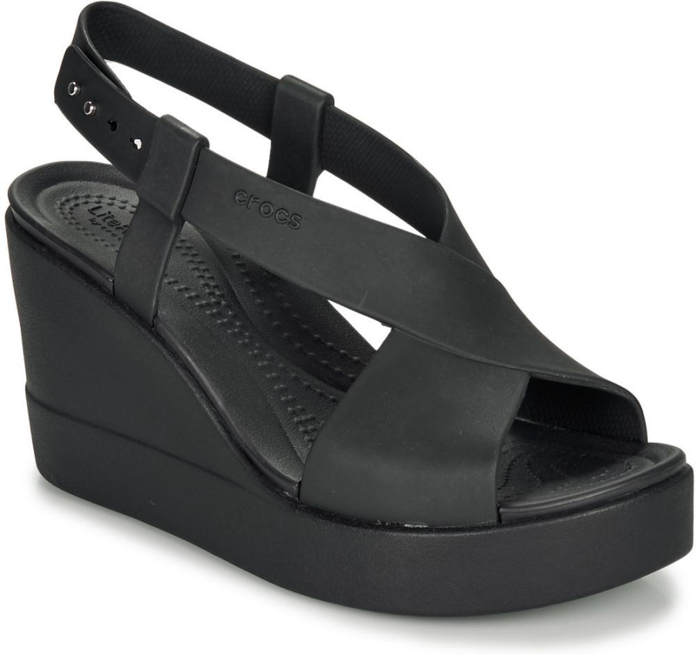 Dámska obuv - Dámske sandále - Čierna - Sandále Crocs  CROCS BROOKLYN HIGH WEDGE W Sandále Crocs  CROCS BROOKLYN HIGH WEDGE W