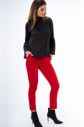 Elegantné nohavice s vreckami na bokoch a pútkami na opasok, červené galéria