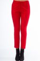 Elegantné nohavice s vreckami na bokoch a pútkami na opasok, červené galéria