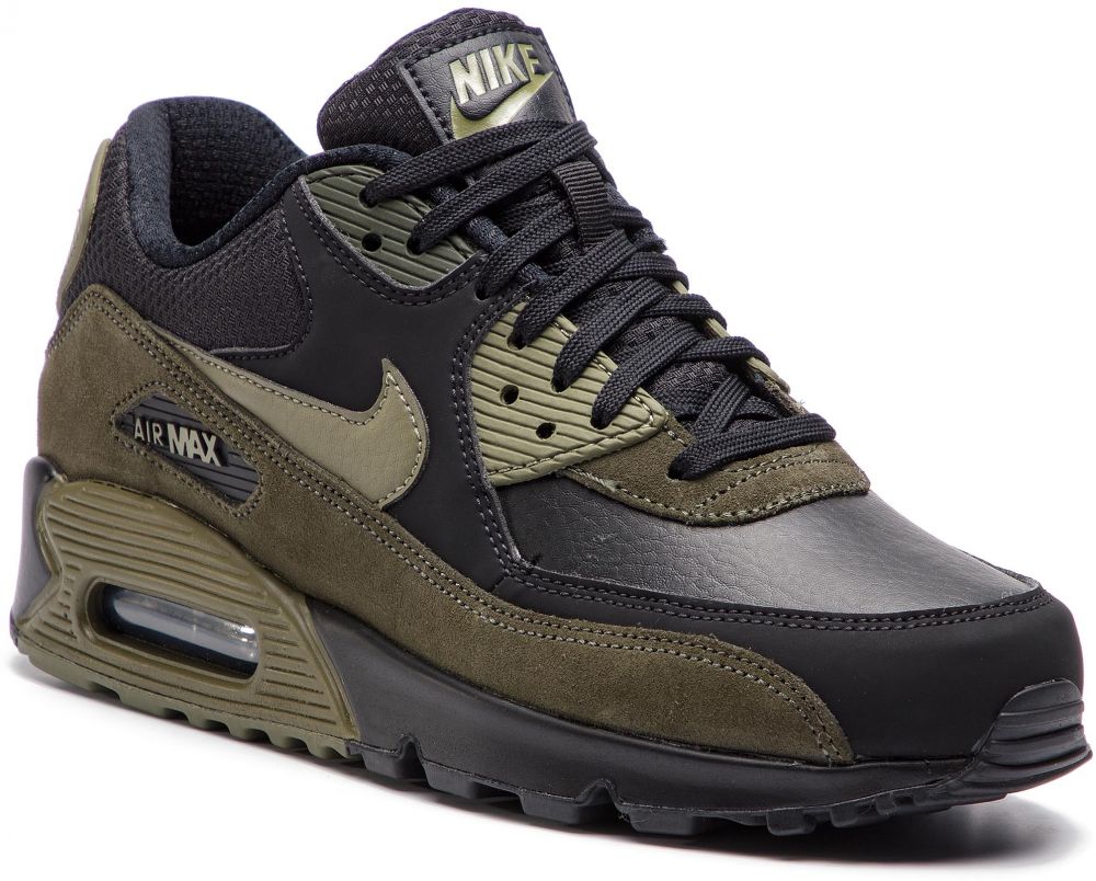nike air max 90 leather black olive & sequoia