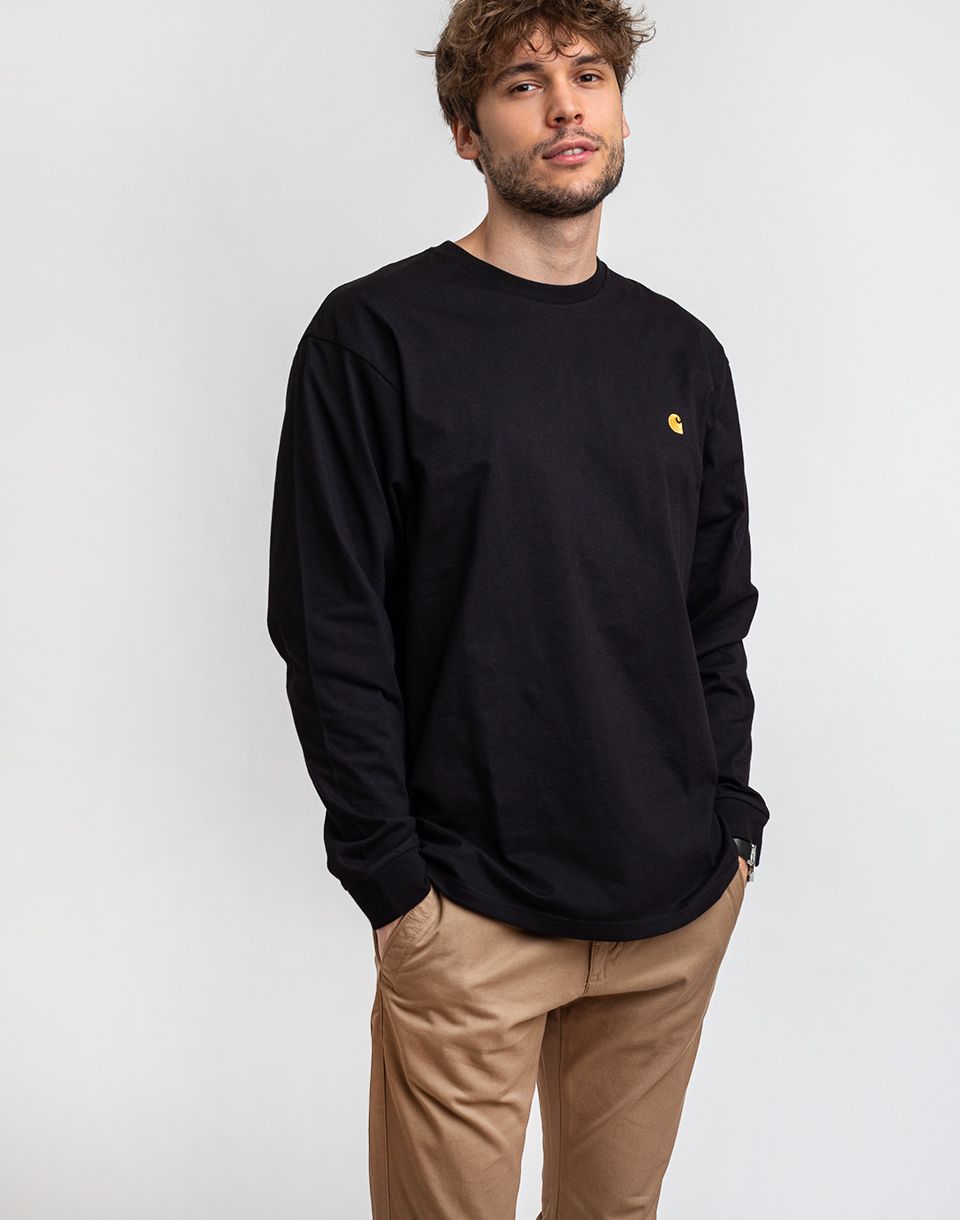 Carhartt WIP L/S Chase T-Shirt Black / Gold