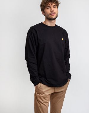 Carhartt WIP L/S Chase T-Shirt Black / Gold
