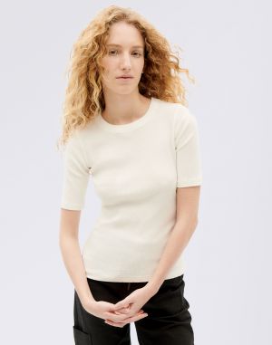 Thinking MU White Dakota Rib Top SNOW WHITE