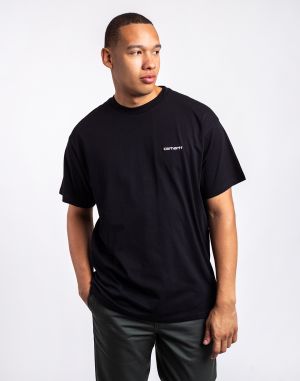 Carhartt WIP S/S Script Embroidery T-Shirt Black / White