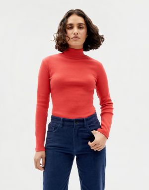 Thinking MU Lava Red Rib Aine L/S Top LAVA RED