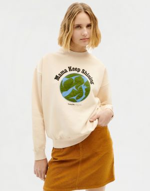 Thinking MU Mama Keep Shining Sweatshirt IVORY