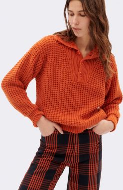 Thinking MU Orange Trash Sole Knitted Sweater ORANGE