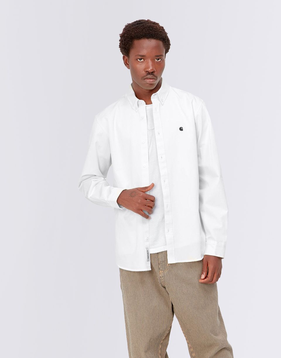 Carhartt WIP L/S Madison Shirt White / Black