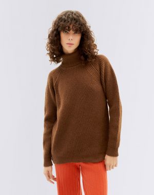 Thinking MU Brown Matilda Knitted Sweater BROWN