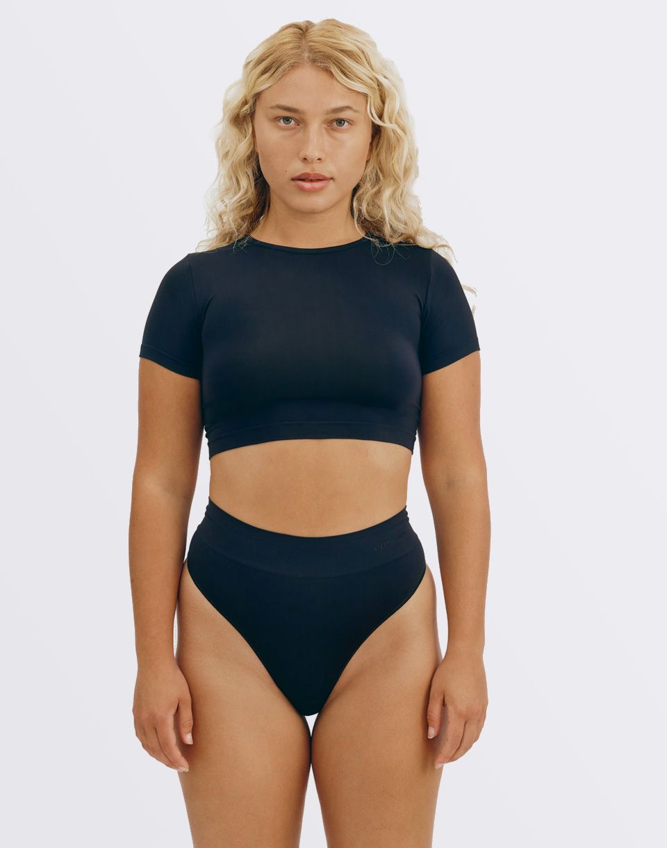 Organic Basics Smooth Thong Black