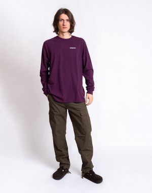 Patagonia M's L/S P-6 Logo Responsibili-Tee Night Plum