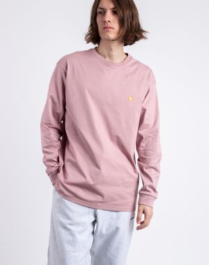 Carhartt WIP L/S Chase T-Shirt Glassy Pink/Gold