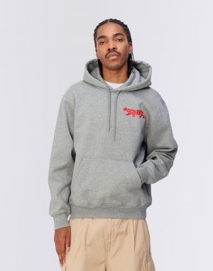 Carhartt WIP Hooded Rocky Script Sweat Grey Heather