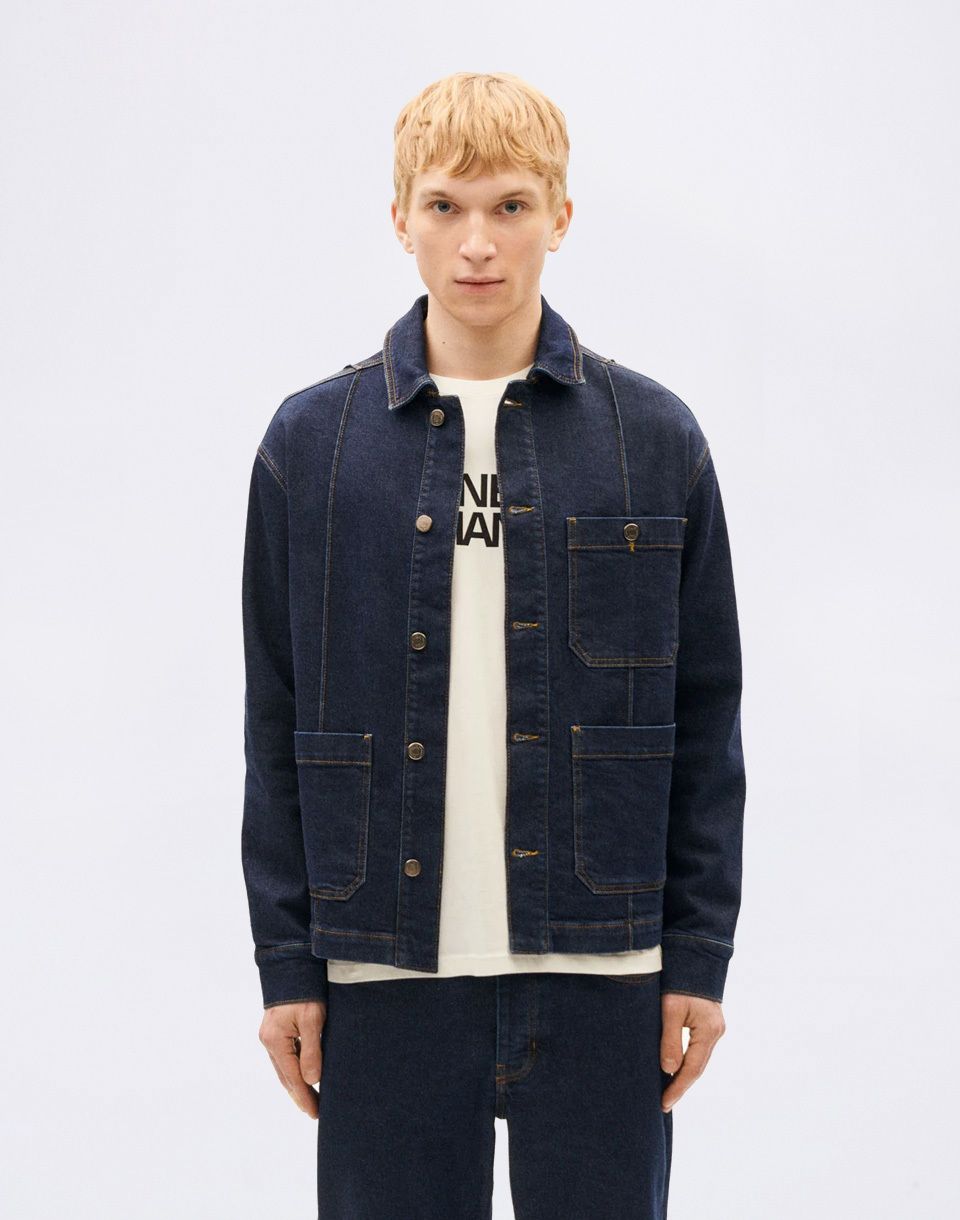 Thinking MU Dark Clean Denim Gus Jacket DENIM