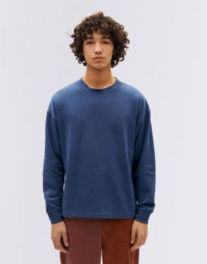 Thinking MU Dark Heritage Hemp Doug T-Shirt BLUE
