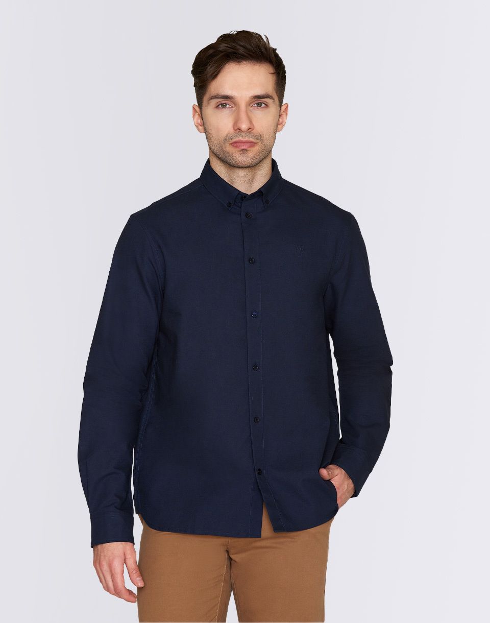 Knowledge Cotton Harald Oxford Shirt 1001 Total Eclipse