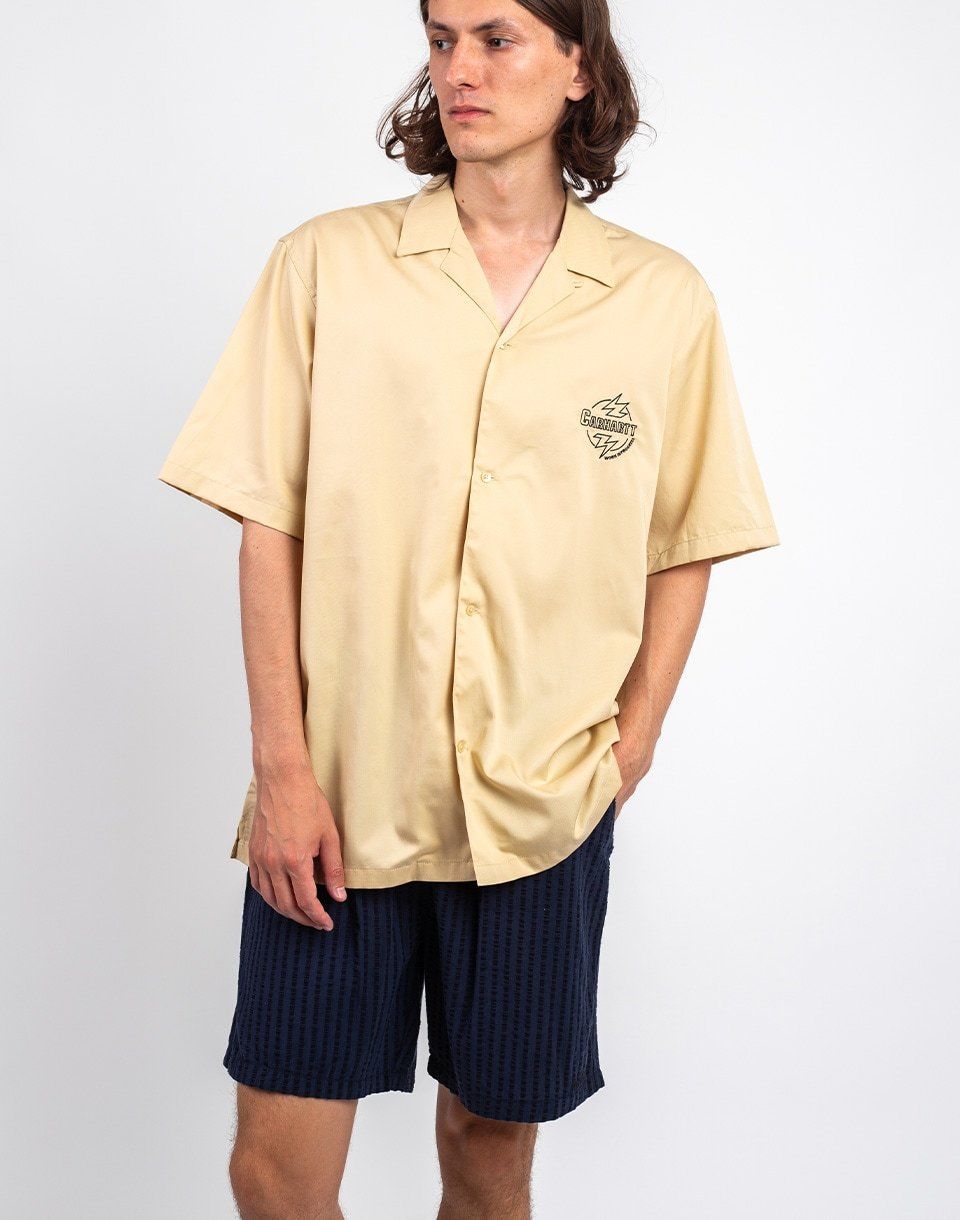 Carhartt WIP S/S Ablaze Shirt Cornsilk/Black