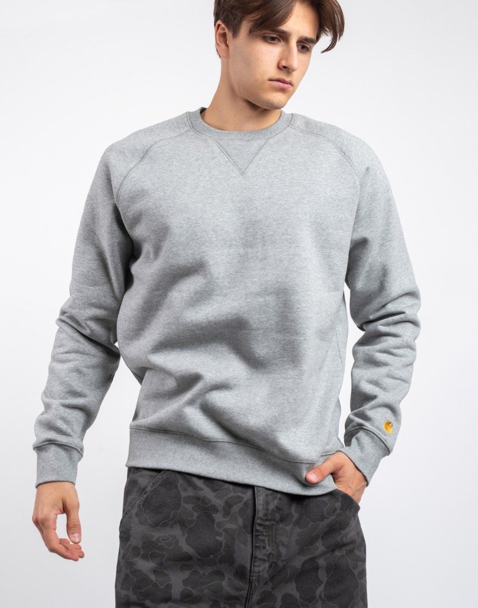 Carhartt WIP Chase Sweat Grey Heather / Gold