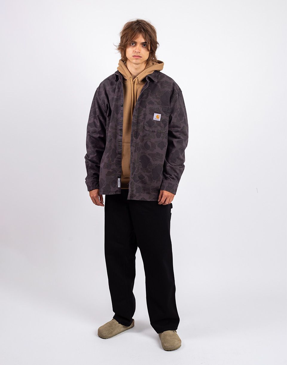 Carhartt WIP L/S Duck Shirt Camo Duck, Green / Graphite