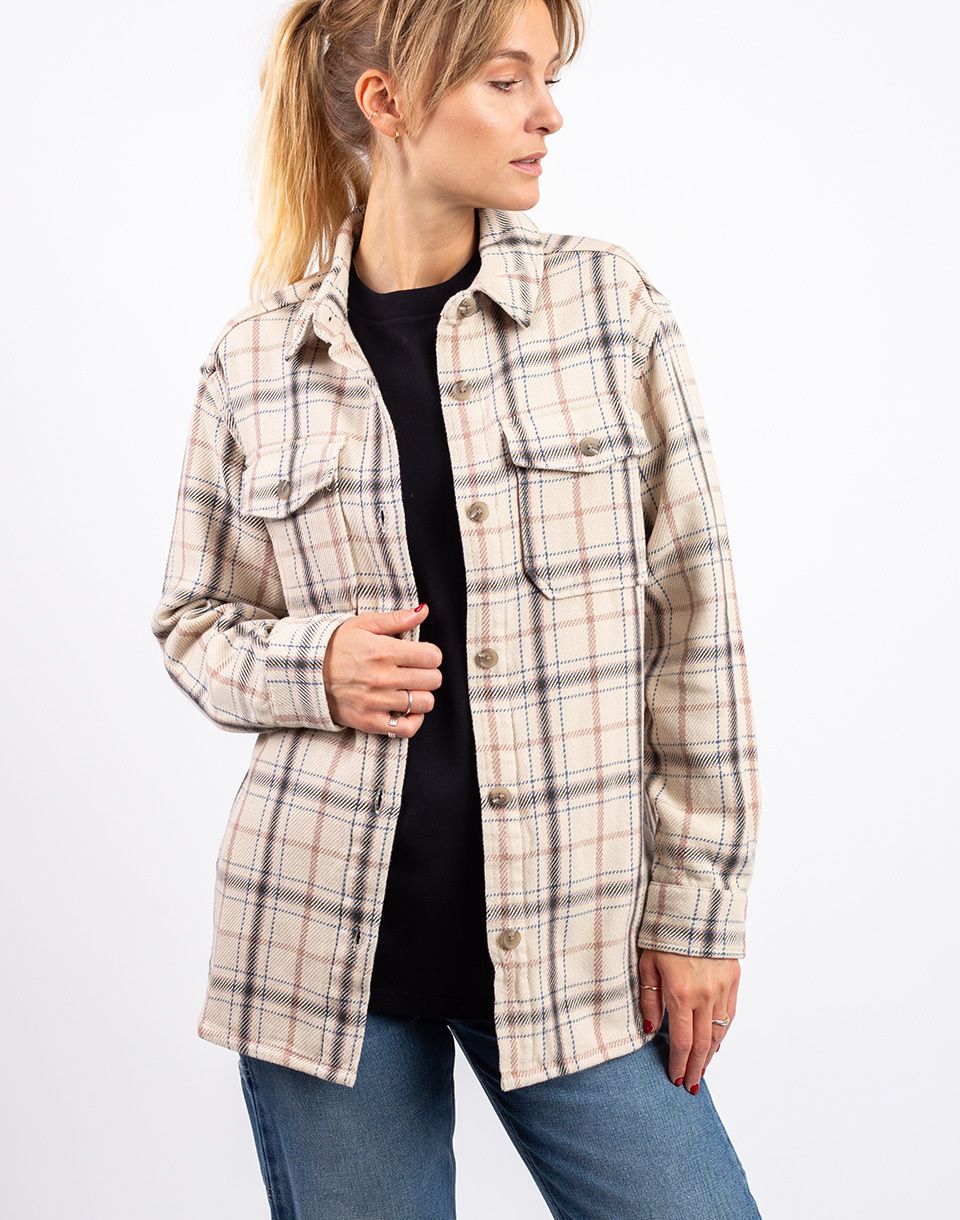Patagonia W's Fjord Loft Overshirt Jacket Tree Top: Pumice