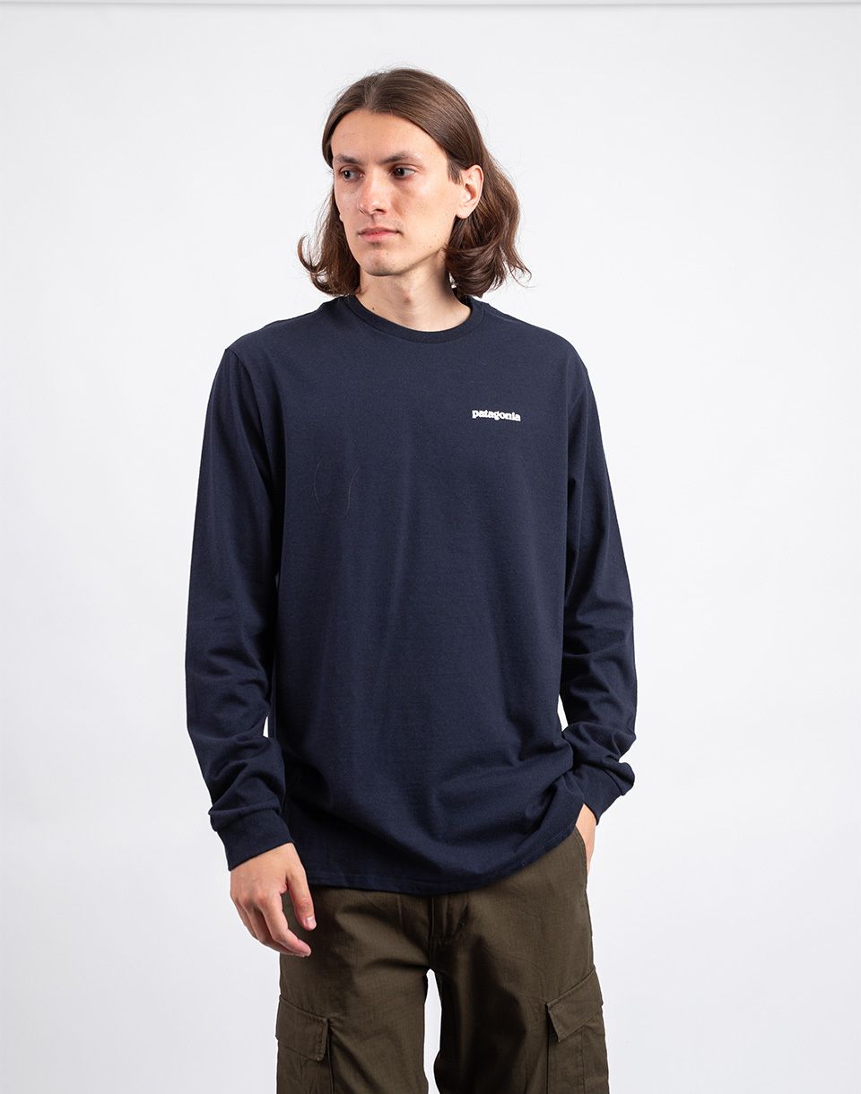 Patagonia M's L/S P-6 Logo Responsibili-Tee New Navy