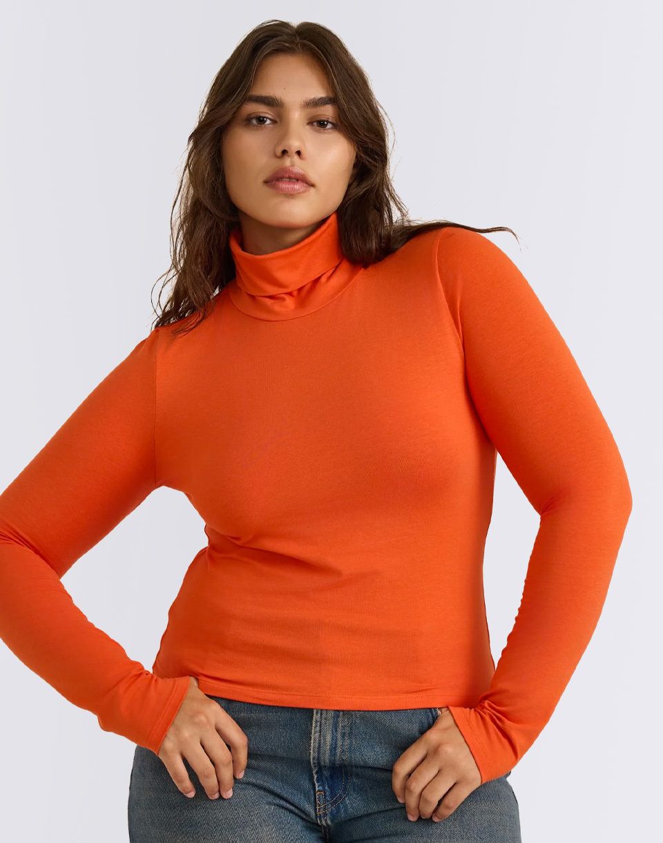 Organic Basics Everyday Turtleneck Tangerine